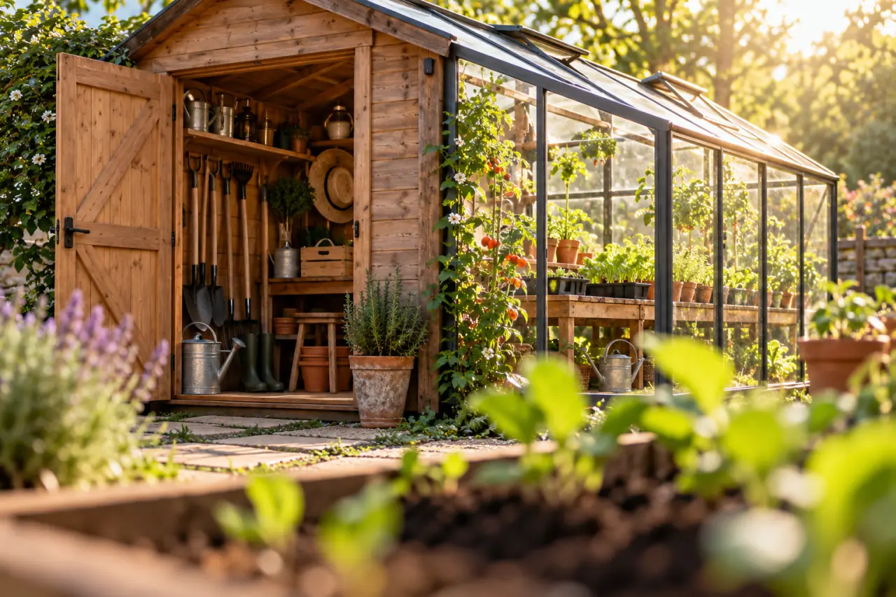 Abri de jardin et serre : cultiver au soleil, ranger au sec